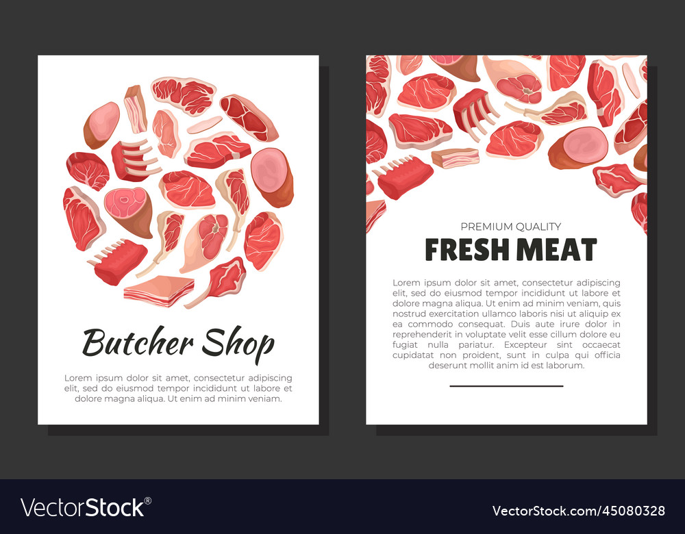 Meat products banner design with beef steak ham Vector Image