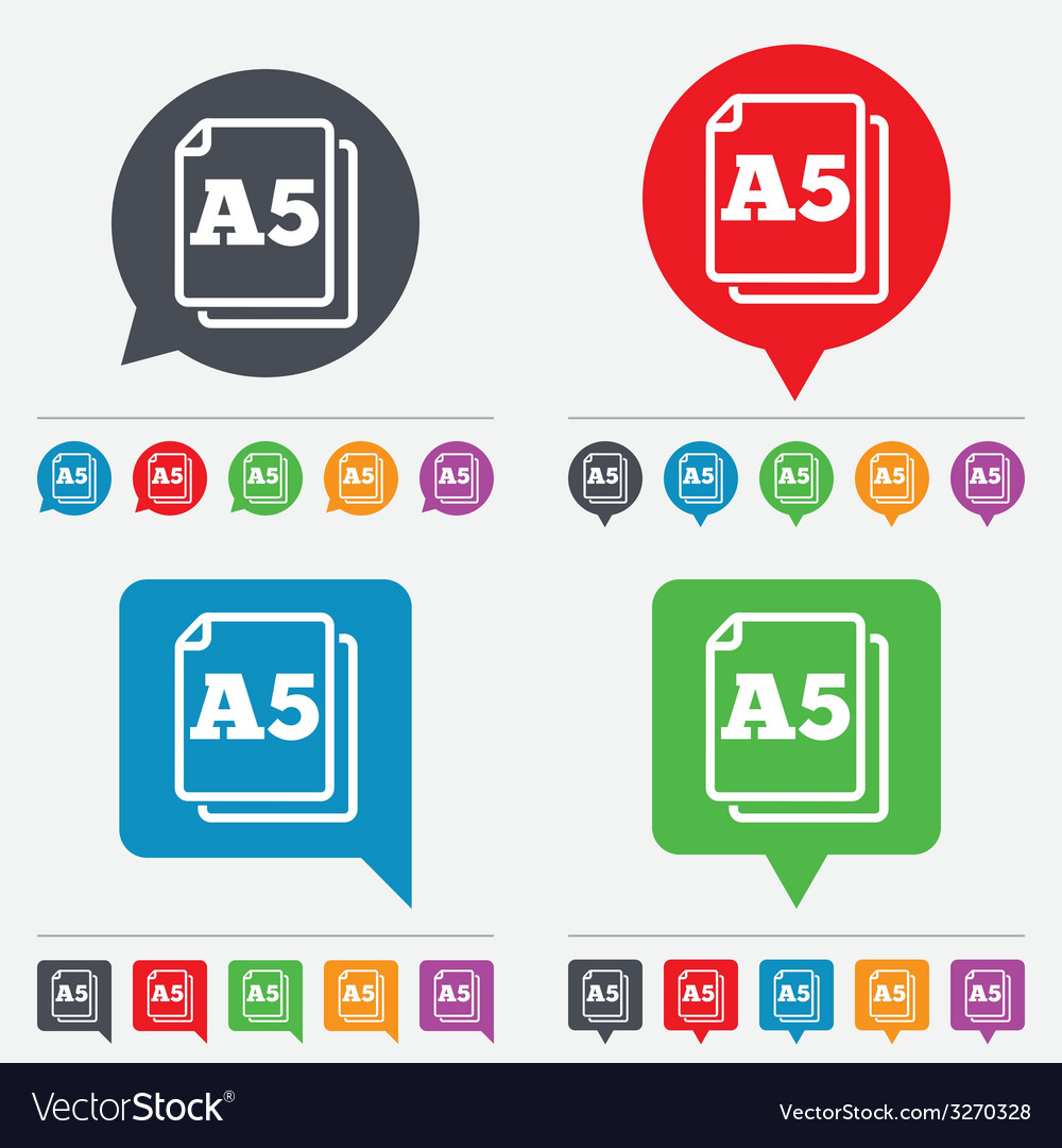 Paper size a5 standard icon document symbol