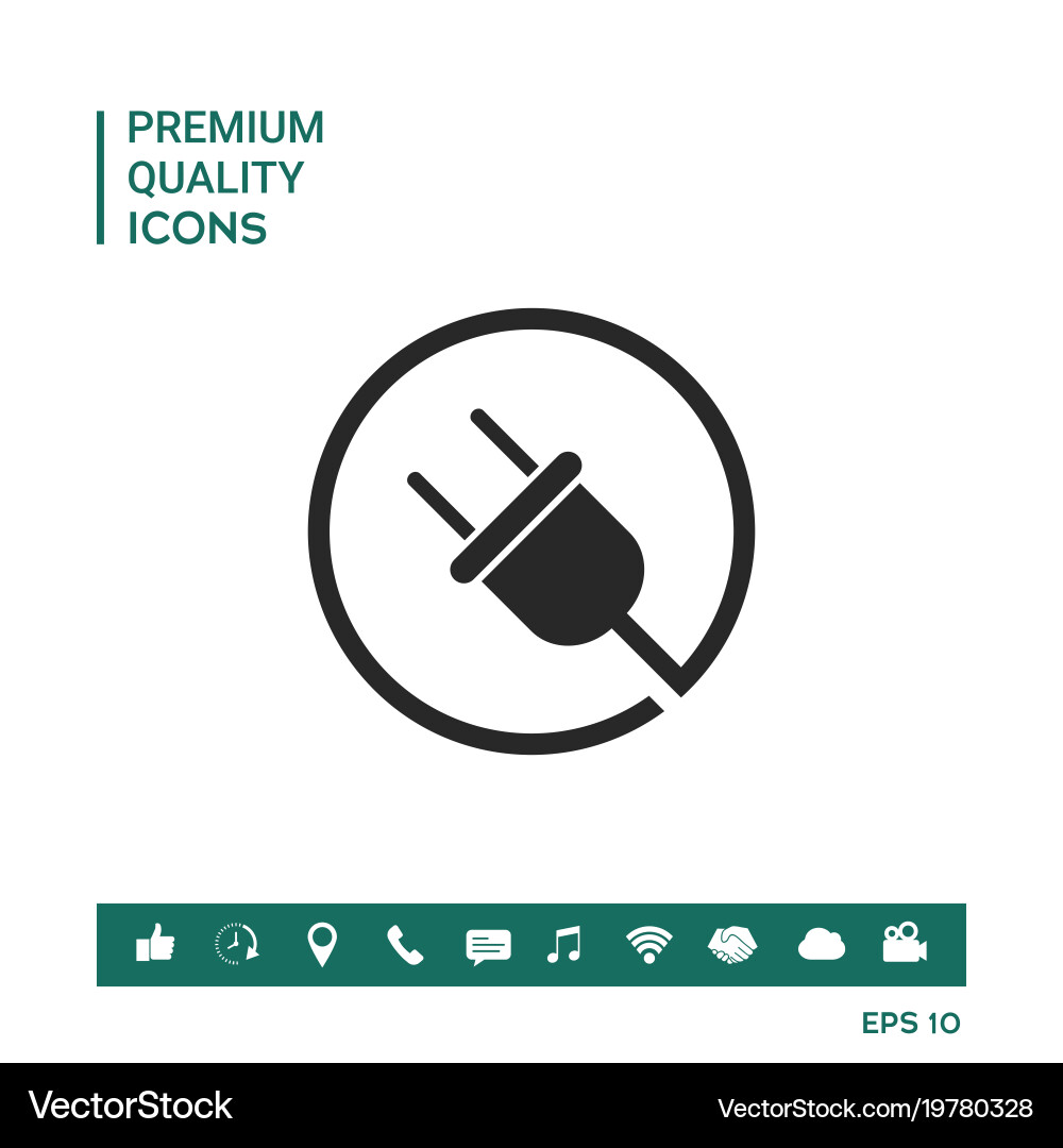 Plug in round icon Royalty Free Vector Image - VectorStock