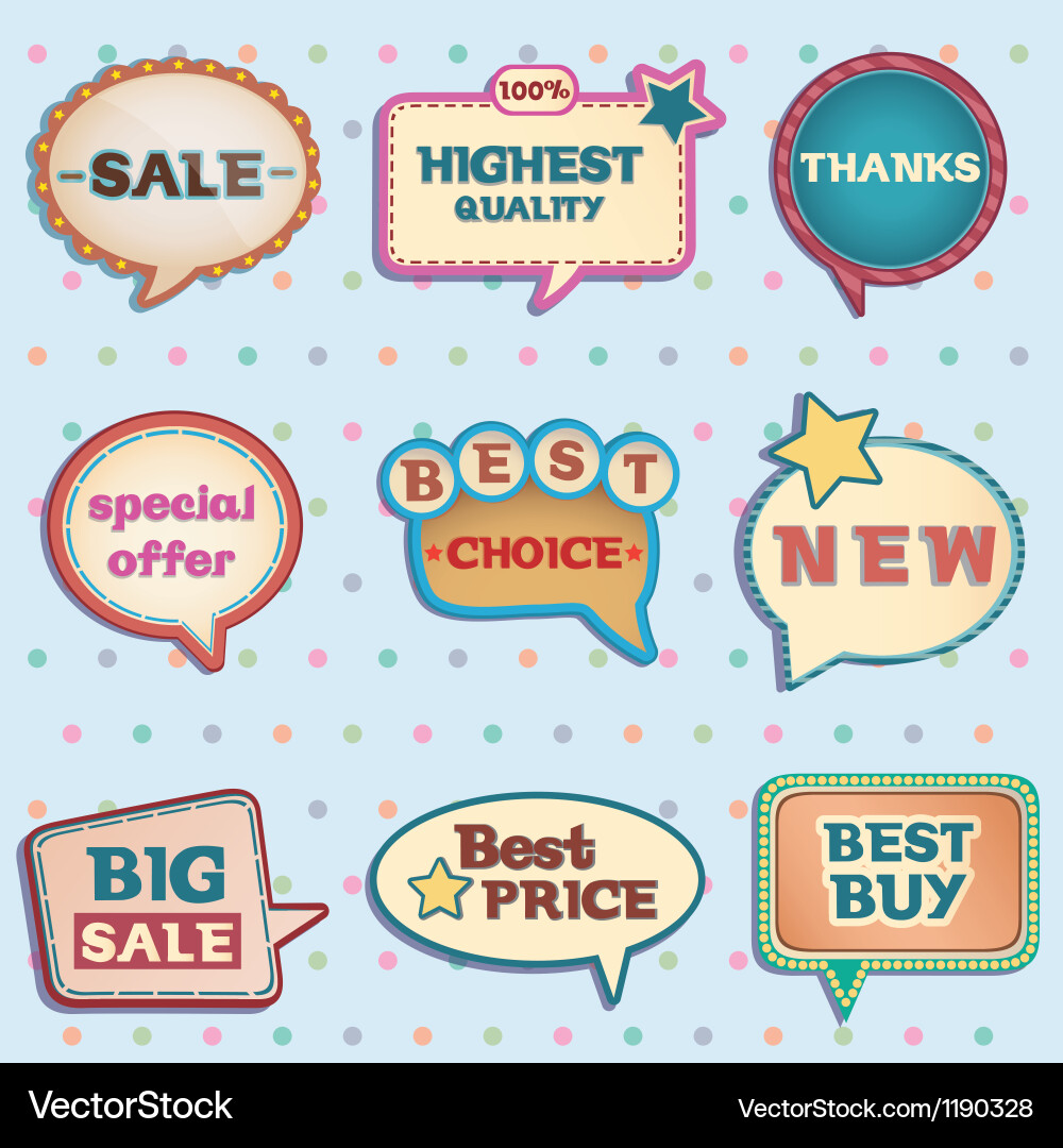 Vintage speech bubbles Royalty Free Vector Image