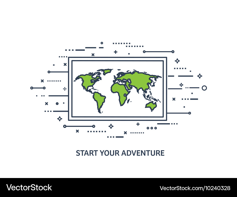 World map in a flat style Earth globe Royalty Free Vector