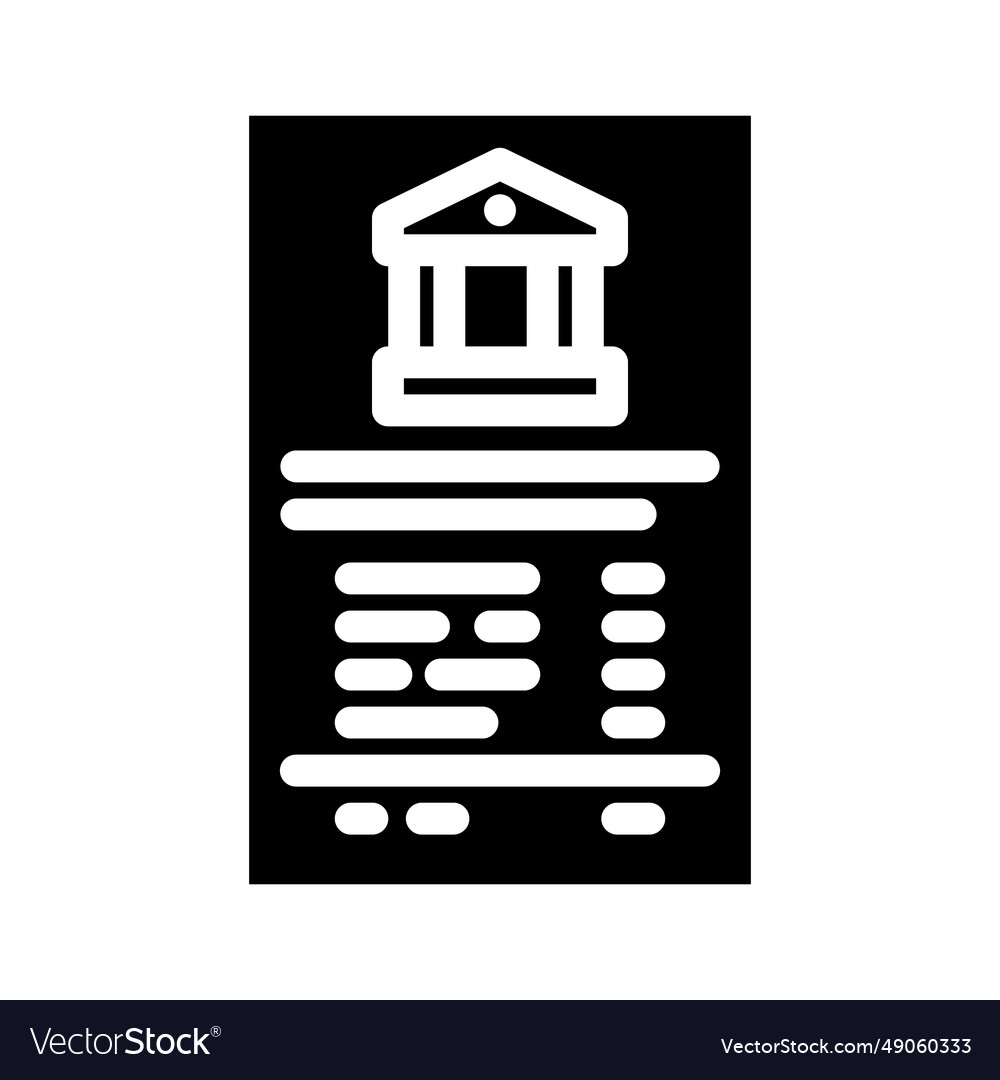 Bank reconciliation glyph icon Royalty Free Vector Image