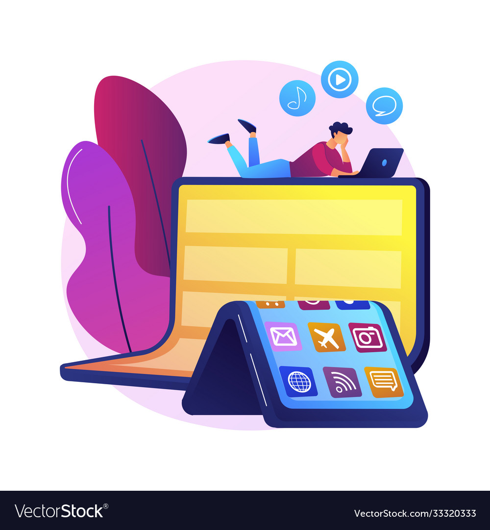 Bendable device technology abstract concept Vector Image