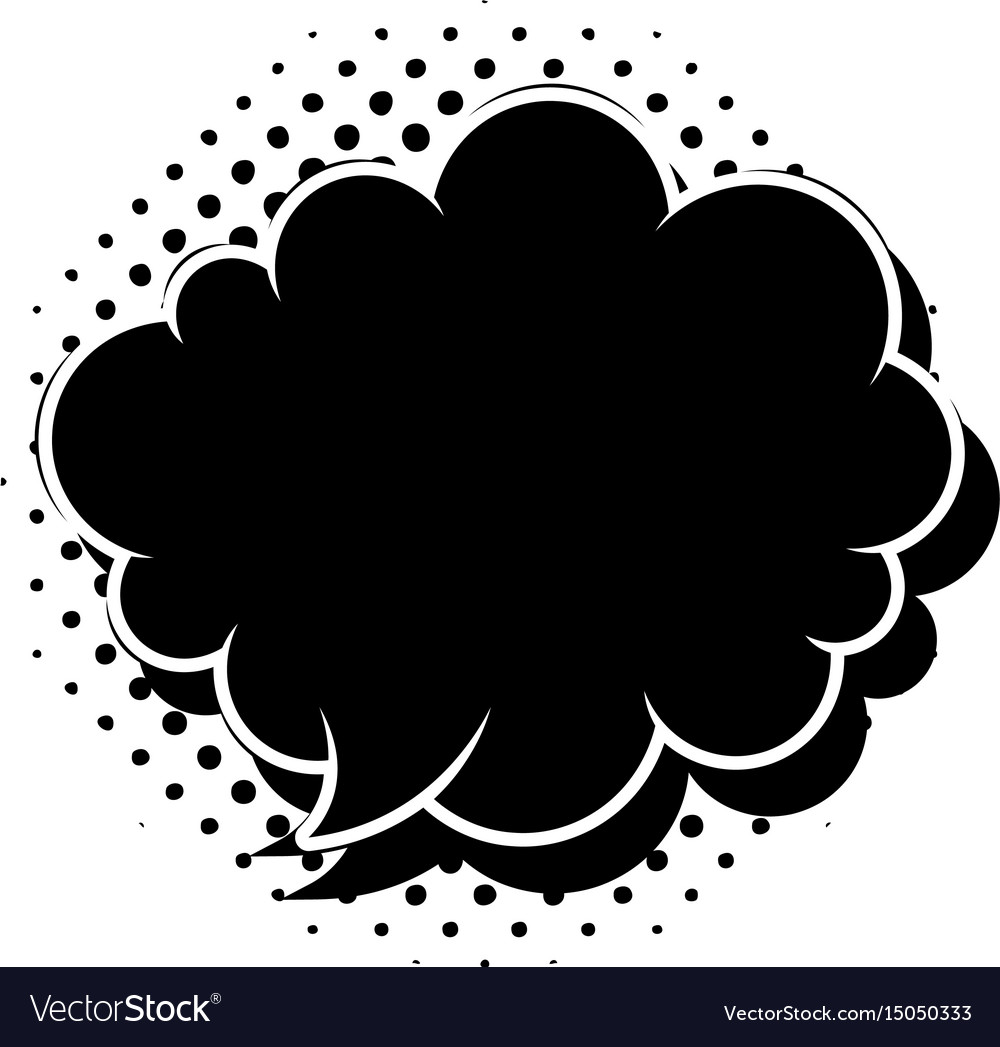 Black comic speech bubble Royalty Free Vector Image