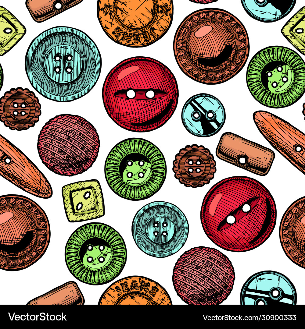 Pattern with clothes buttons Royalty Free Vector Image