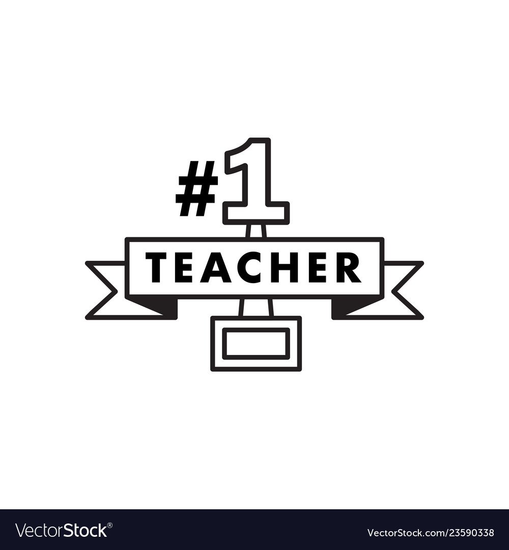 Best Teacher Ever Hand Lettering Design Poster Vector Image 5406