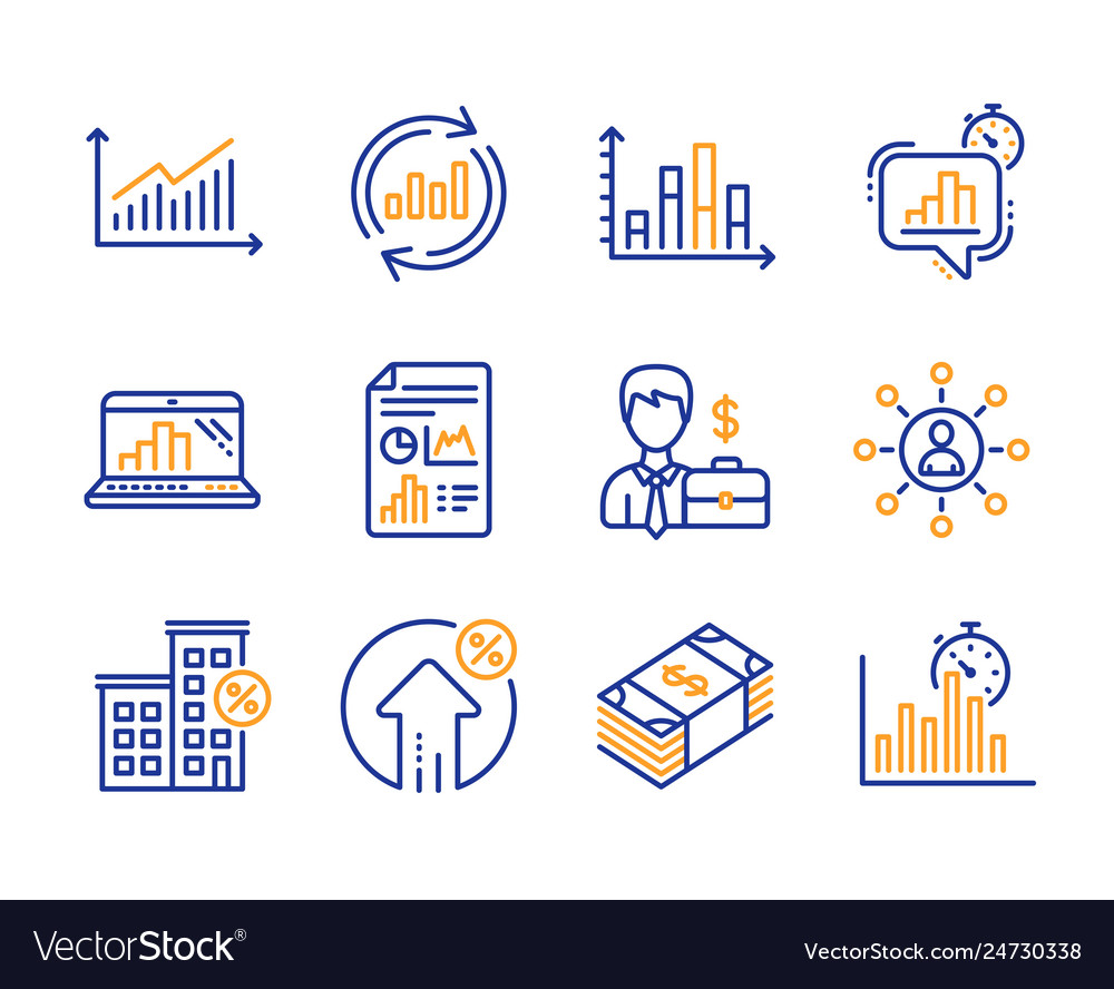 Graph laptop update data and diagram icons Vector Image