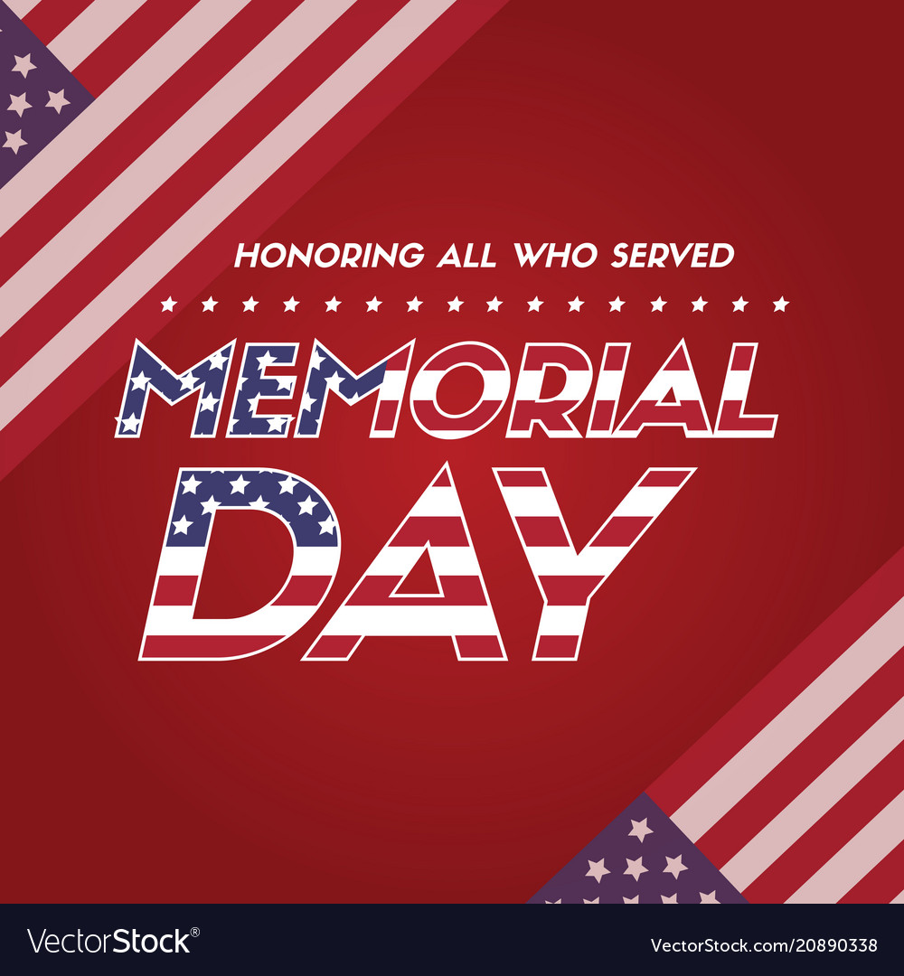 happy memorial day poster flag american royalty free vector
