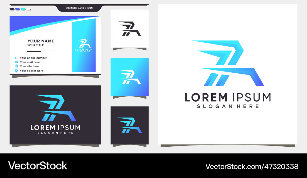 Letter logo with gradient tech style and business Vector Image