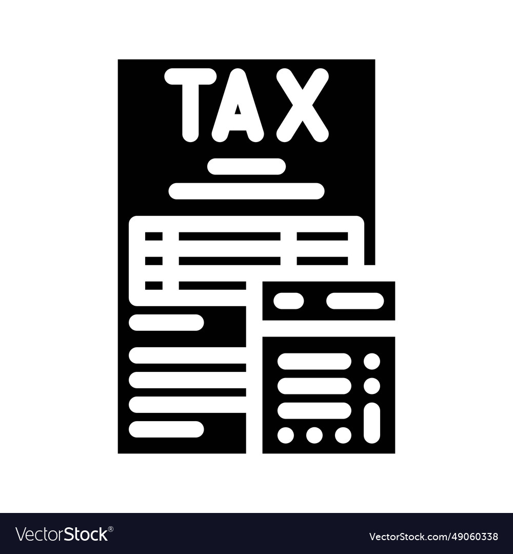 Tax calculation glyph icon Royalty Free Vector Image