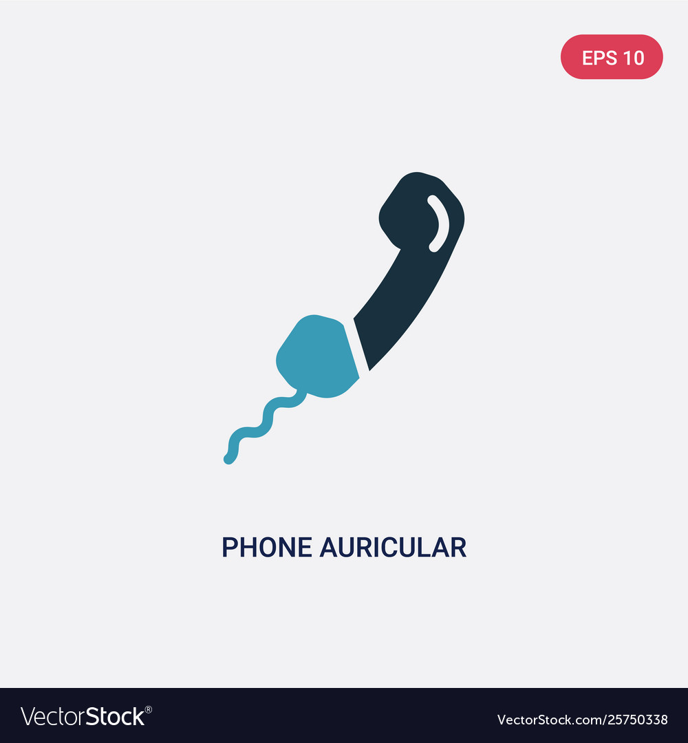 Two color phone auricular with cable icon from Vector Image