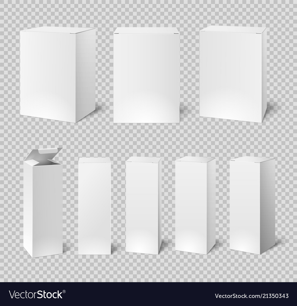 Blank white boxes rectangular medicine Royalty Free Vector