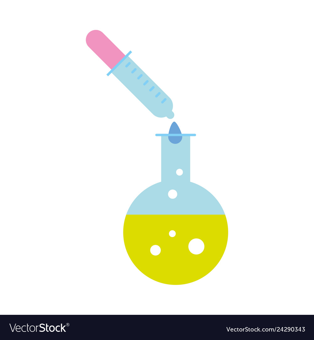 Chemical test tube dropper reagent laboratory Vector Image