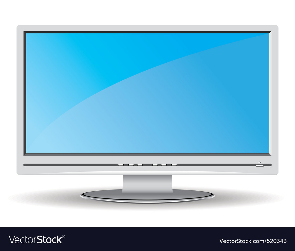 Gray lcd monitor Royalty Free Vector Image - VectorStock