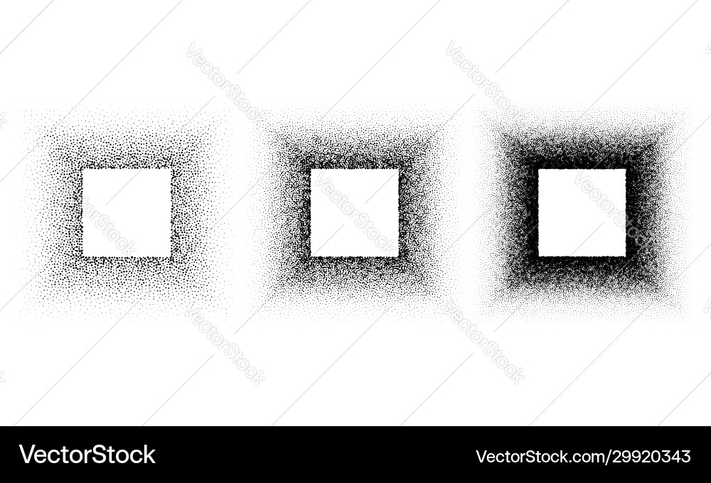Grunge spray stencil square frames gradient ink Vector Image