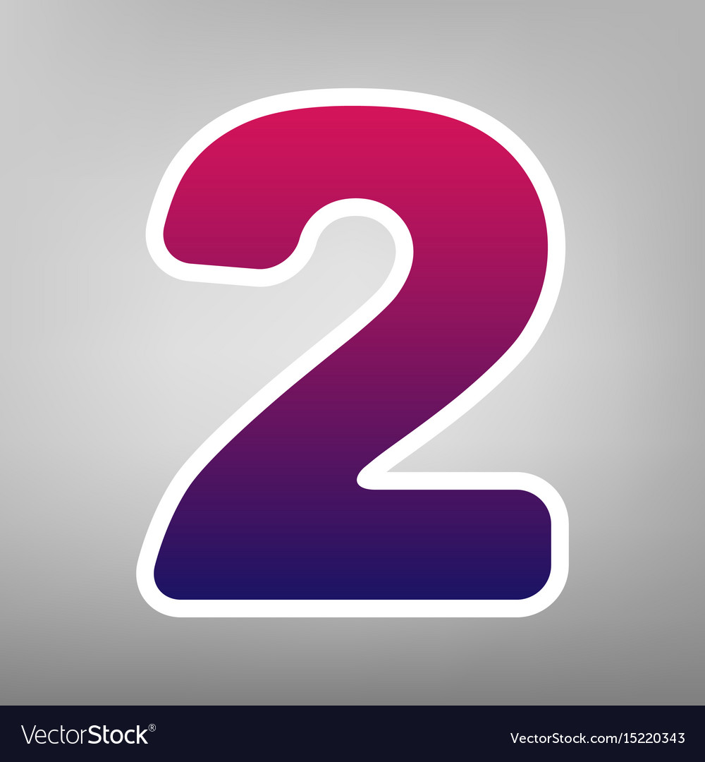 Number 2 sign design template elements Royalty Free Vector