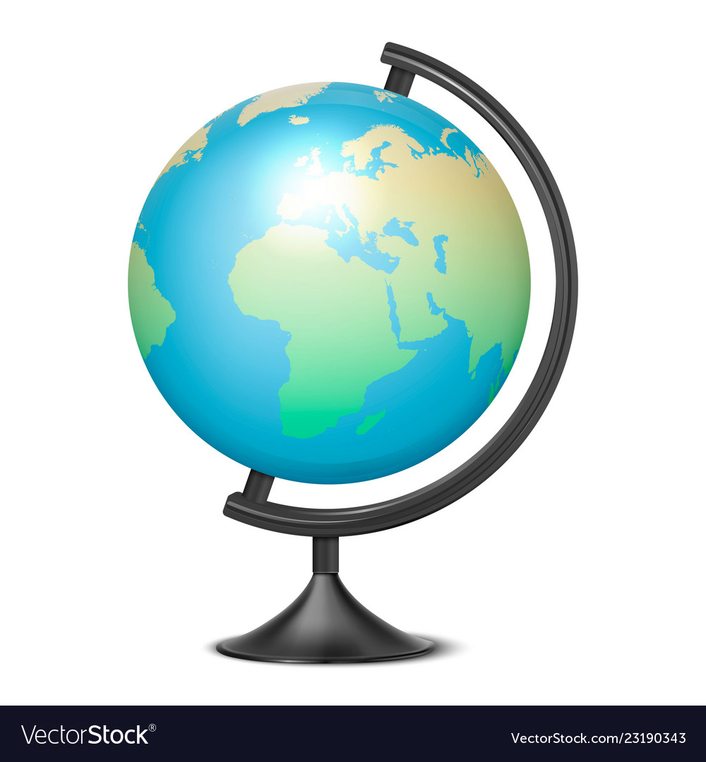 Download Realistic 3d globe of planet earth with map Vector Image