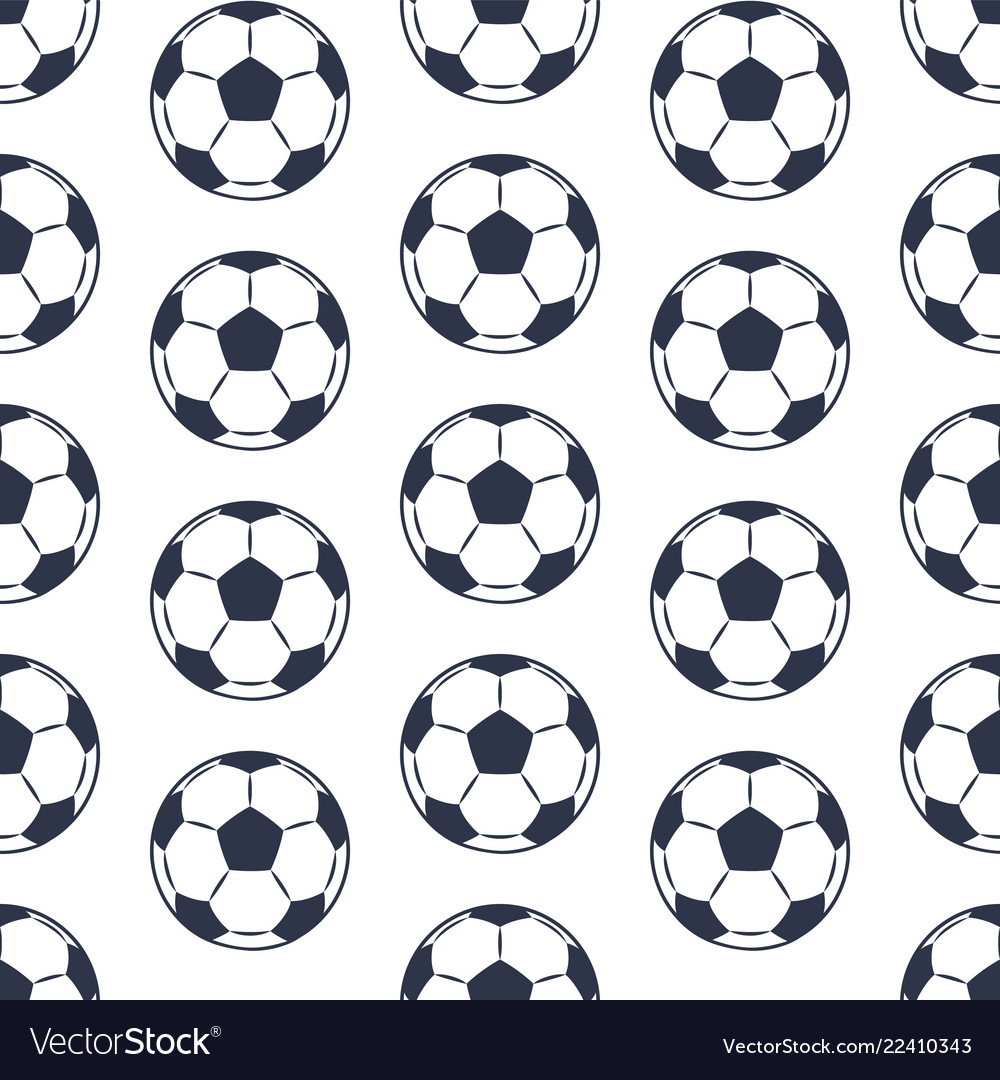 Seamless pattern isolated on white football balls vector image Seamless pattern isolated on white football balls