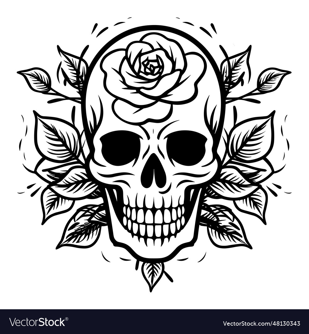 Skull silhouette Royalty Free Vector Image - VectorStock