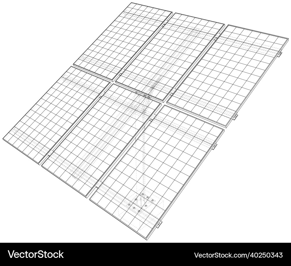 Solar panel concept rendering of 3d Royalty Free Vector