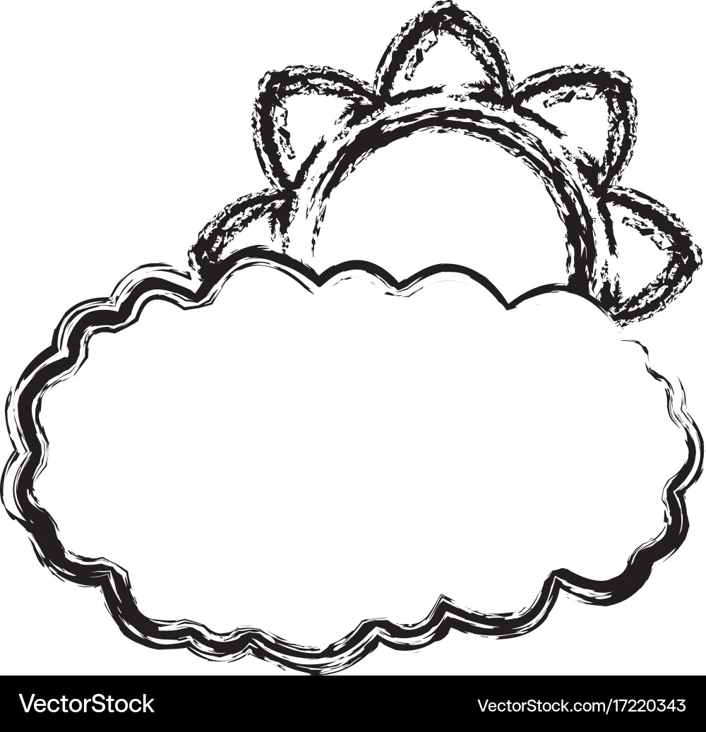 Sun and cloud Royalty Free Vector Image - VectorStock
