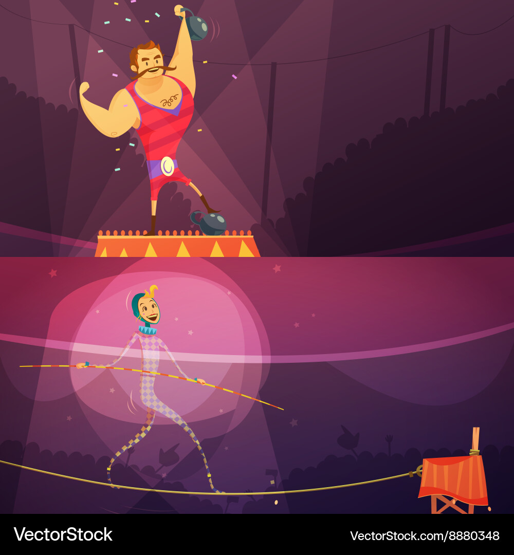 Circus Banners Set Royalty Free Vector Image - VectorStock