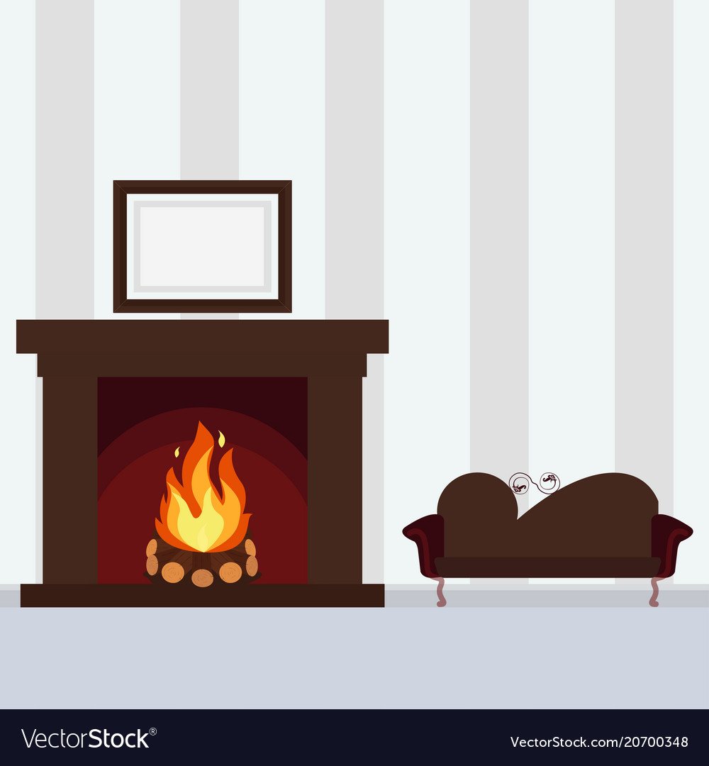 Fireplace on the wall Royalty Free Vector Image