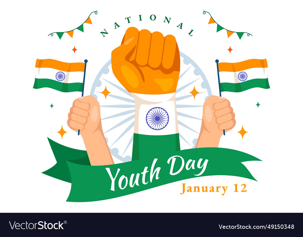 Happy international youth day of india Royalty Free Vector