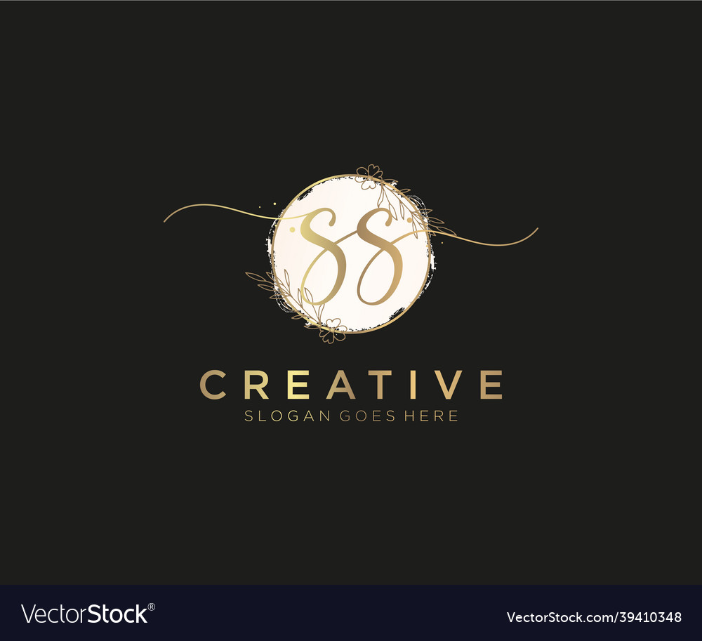 Initial ss feminine logo beauty monogram Vector Image