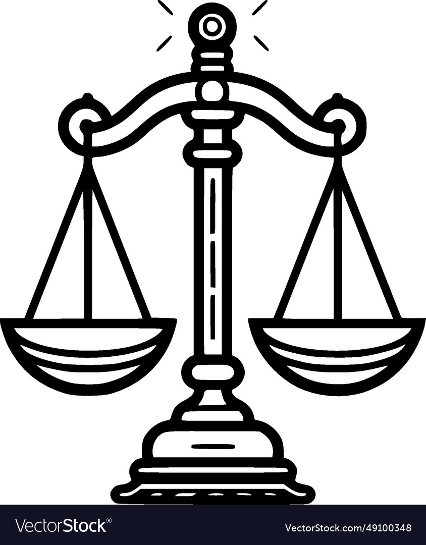 Justice - black and white Royalty Free Vector Image