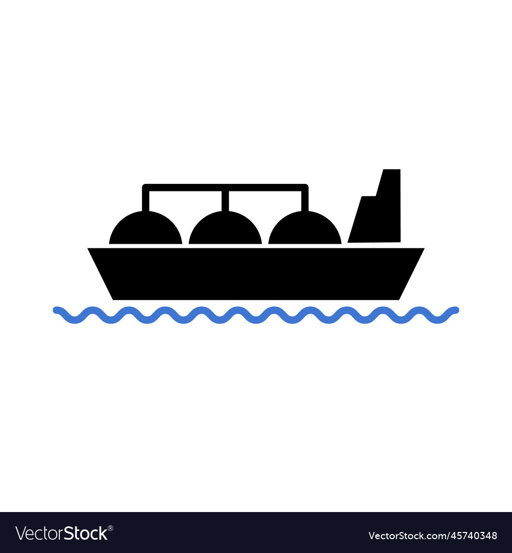 Lng Tanker Silhouette Icon And Sea Royalty Free Vector Image