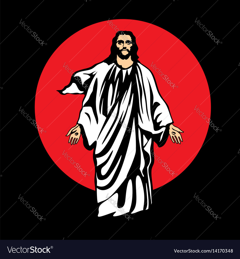 Silhouette of jesus of the resurrected Royalty Free Vector