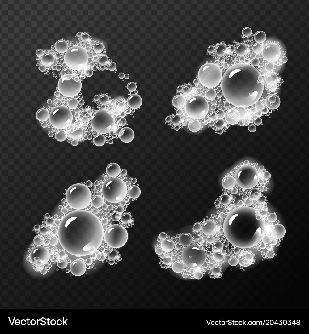 Soap foam bubbles set Royalty Free Vector Image