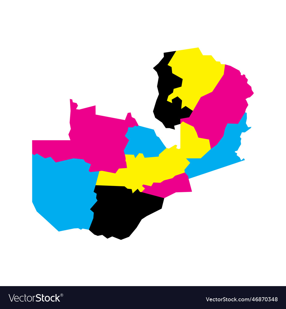 Zambia political map of administrative divisions Vector Image