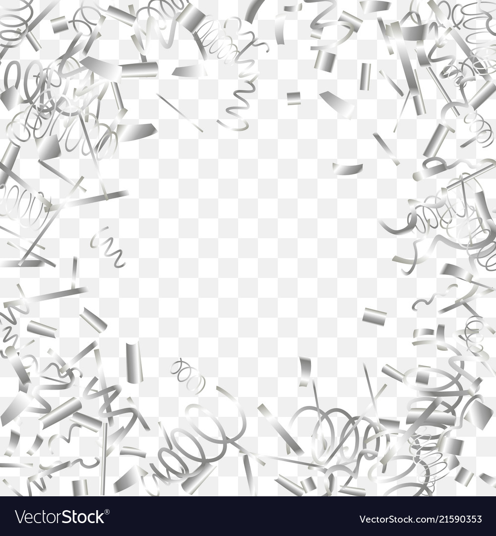 Abstract background with falling silver confetti Vector Image