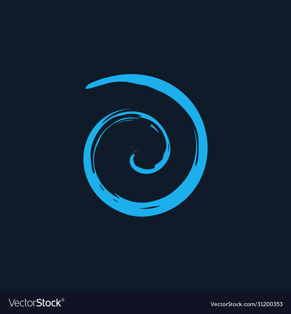 Blue spiral twirl shape cycle creative symbol Vector Image