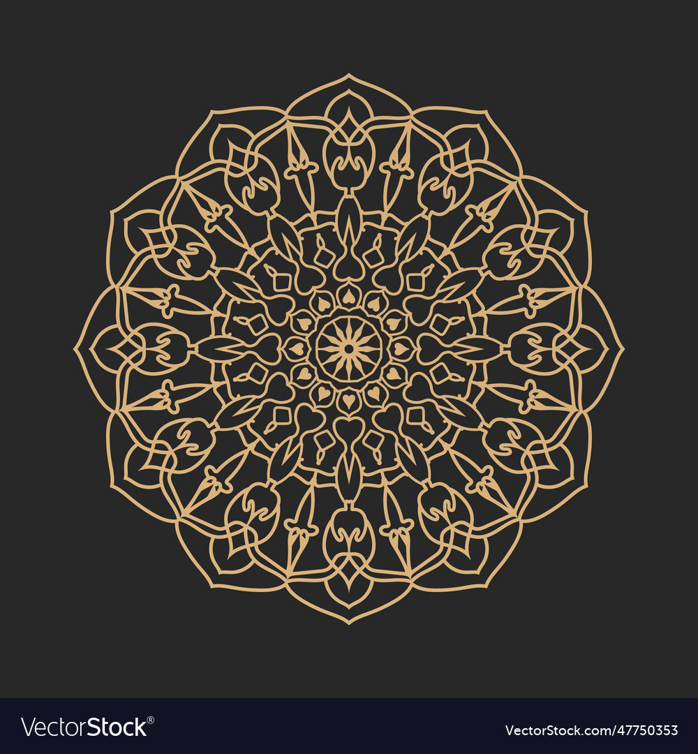 Gold mandala background Royalty Free Vector Image