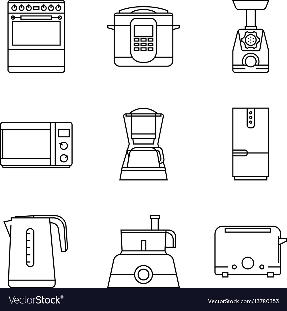 Kitchen icons Royalty Free Vector Image - VectorStock