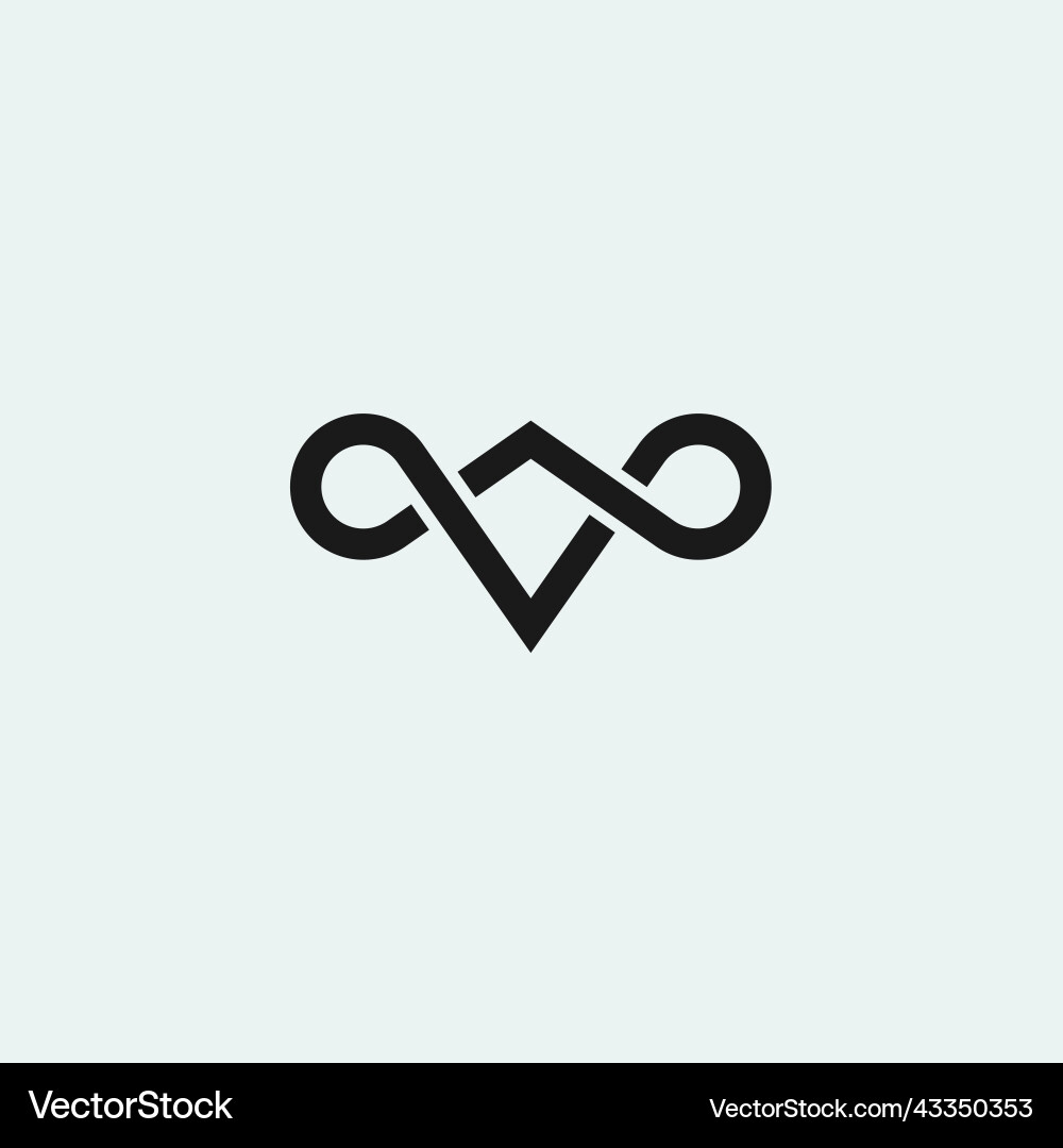 Letter v infinity logo design Royalty Free Vector Image