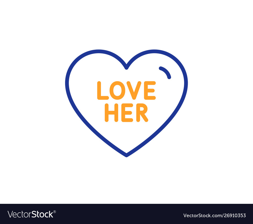 Love her line icon sweet heart sign valentine Vector Image