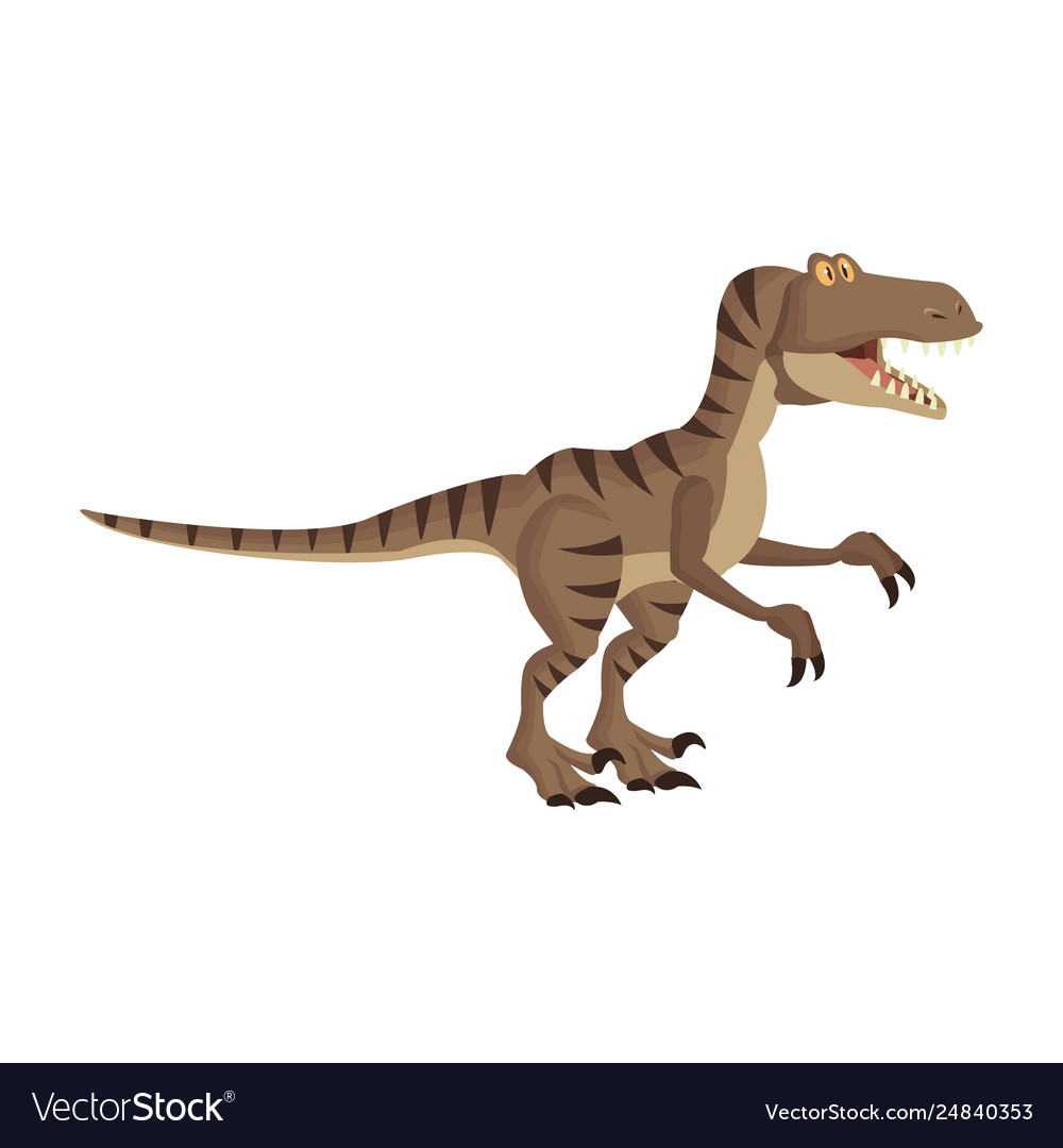 Raptor dinosaur cartoon Royalty Free Vector Image