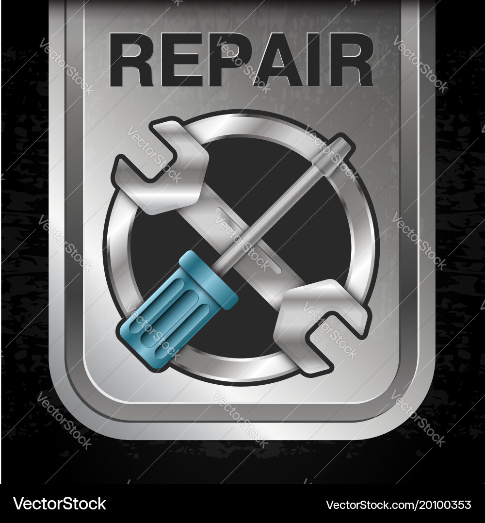 Repair With Tool Banner Royalty Free Vector Image