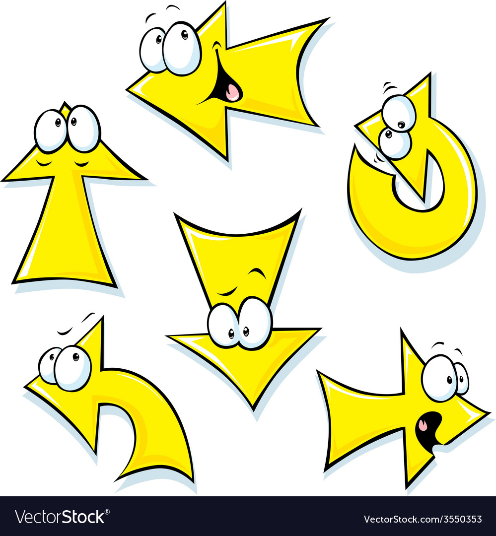 Set Of Cartoon Arrows Royalty Free Vector Image 6037