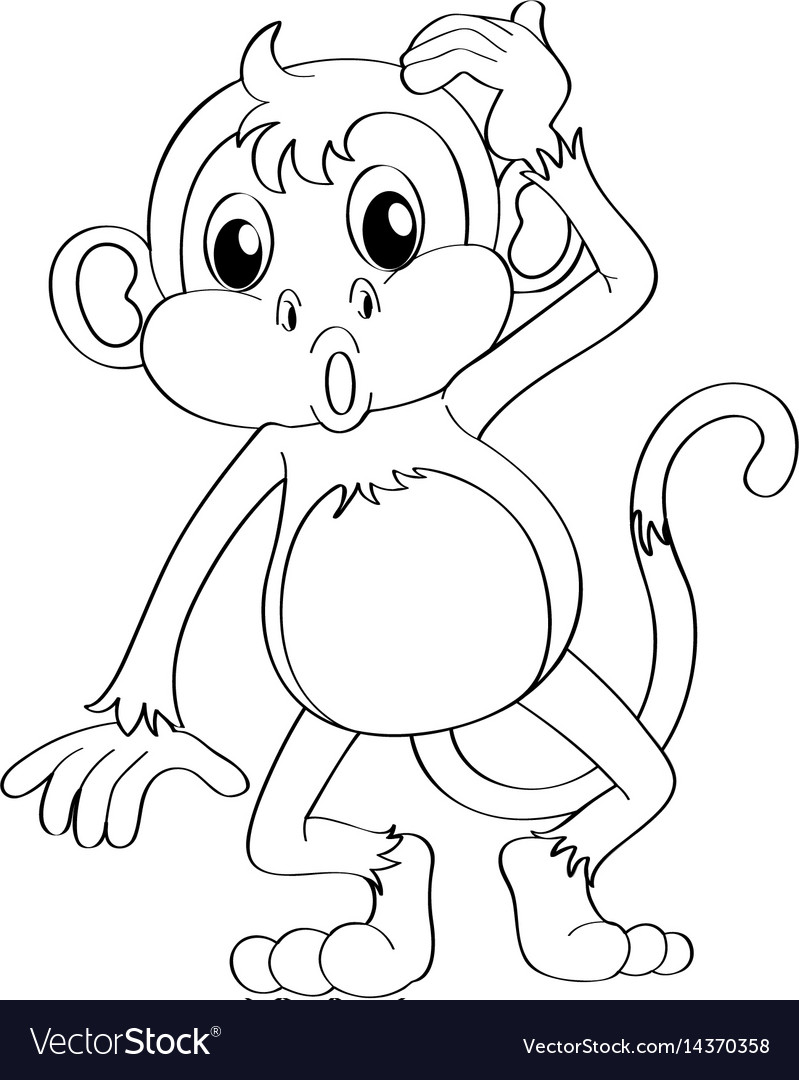 Download Animal outline for funny monkey Royalty Free Vector Image