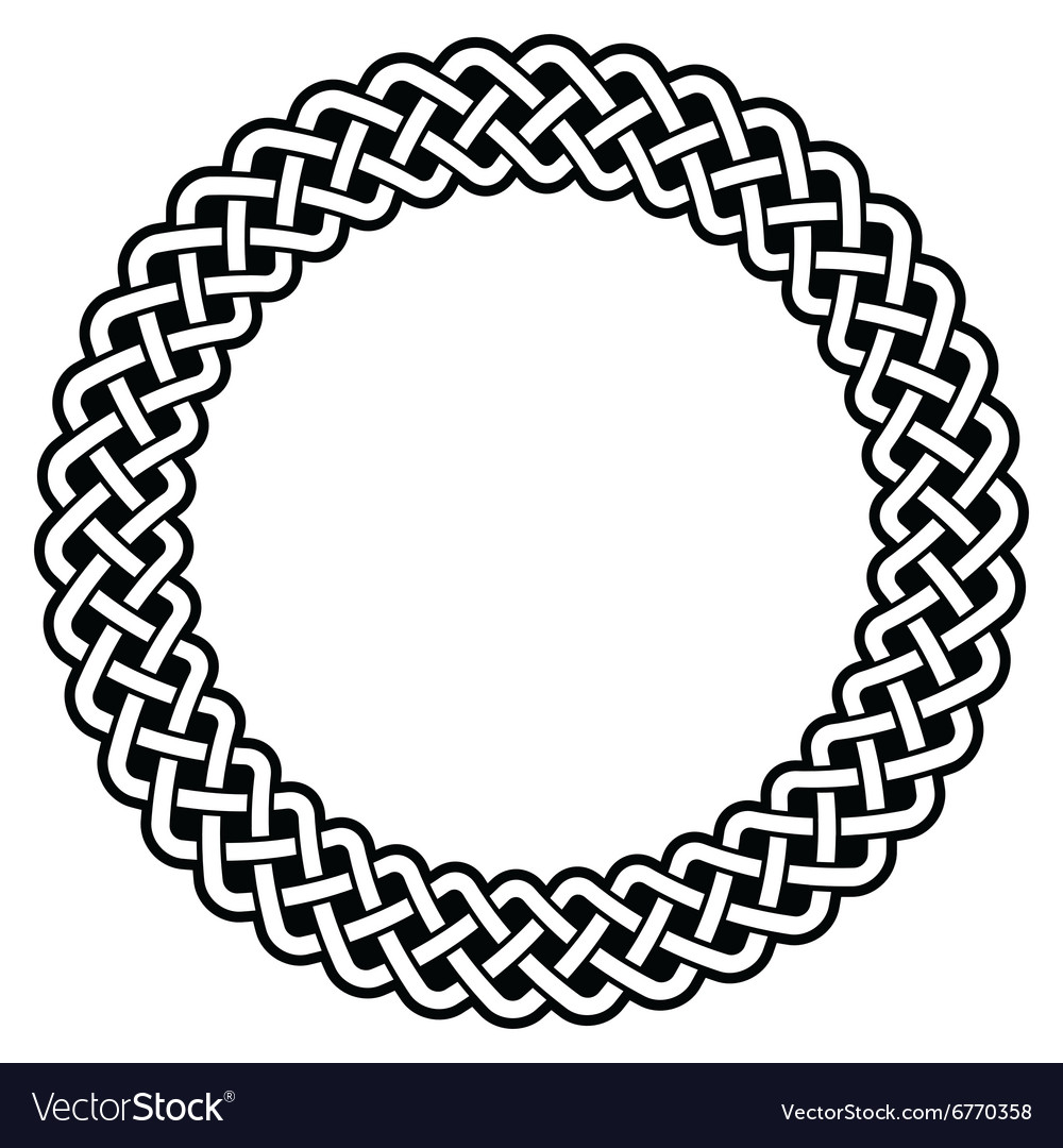 Celtic round frame border pattern Royalty Free Vector Image