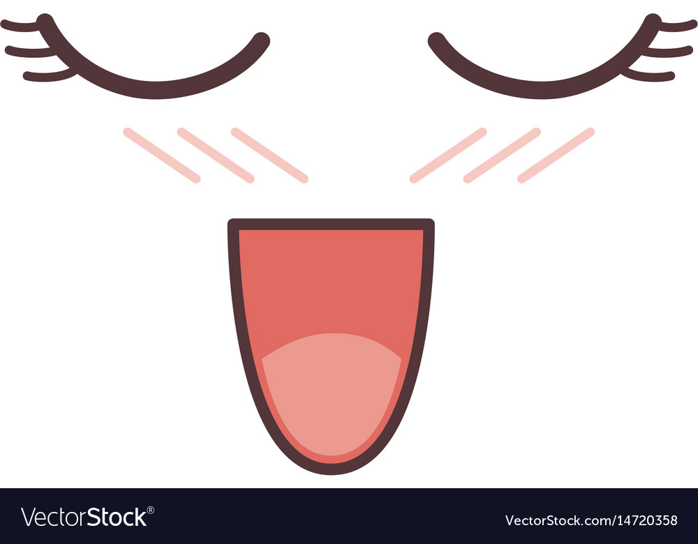 Face emoticon kawaii style Royalty Free Vector Image