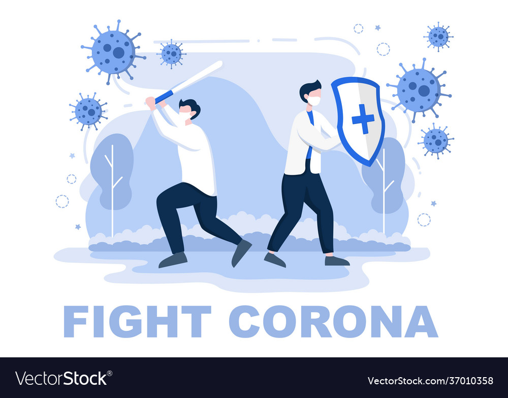 Healthcare medical people protecting Royalty Free Vector