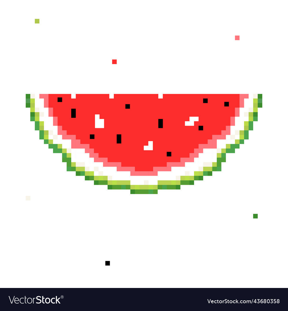 Fruits Pixel Art Icons Set Watermelon Stock Vector (Royalty Free