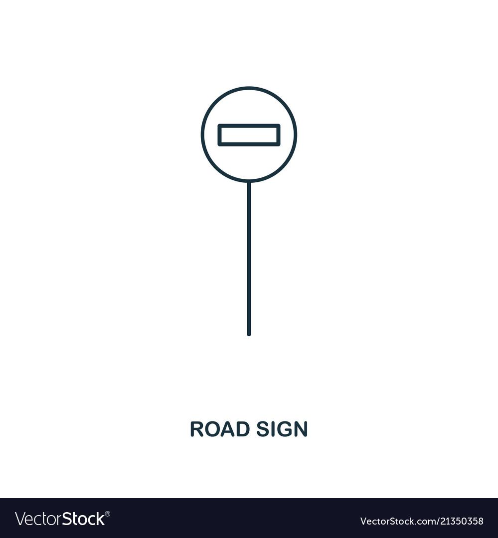 Road sign icon outline style design ui Royalty Free Vector