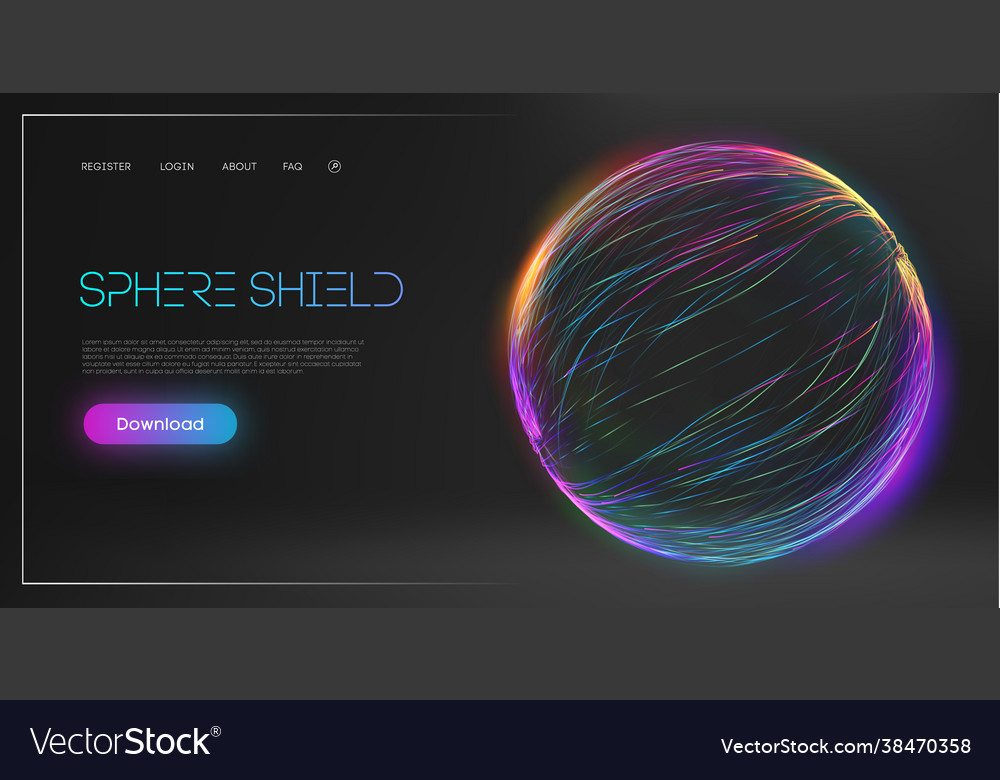 Sphere shield protect in abstract style virus Vector Image